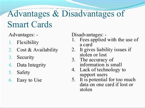 are smart cards safe|Advantages & Disadvantages of Smartc.